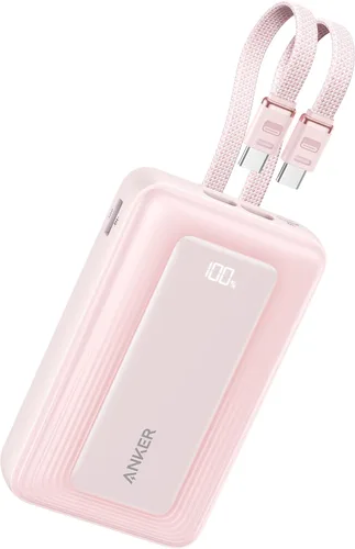 Miniatura 11 de Anker Zolo - Banco de energía (versión actualizada 2025), carga rápida máxima de 45 W, batería de 20,000 mAh, cables USB-C integrados duales, puerto