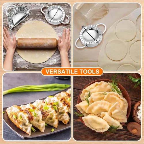 Miniatura 5 de Vesici Paquete de 5 unidades de acero inoxidable para hacer albóndigas, prensa para perogies, envoltura de albóndigas, molde para ravioles, cortador