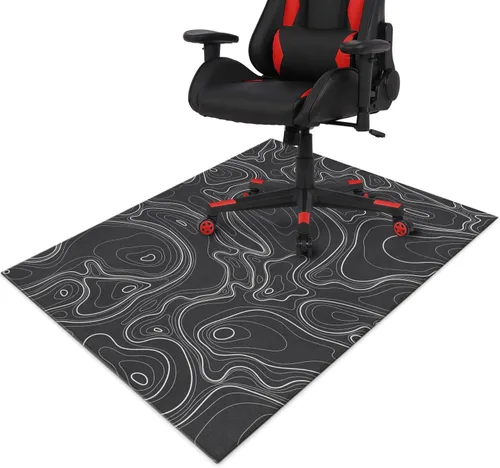 Tapete para Silla de Juego para Piso de Alfombra y Baldosas de Madera Dura, Alfombra de Juego de 36"x48" para Sala de Juegos, Alfombra Contorno