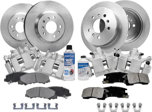 Miniatura 82 de Detroit Axle - Rotores de freno para Jeep Compass 2015-2022 Renegade 2016-2022 Fiat 500X 2016-2022, 2018, 2019, 2020, 2021. Reemplazo de rotores