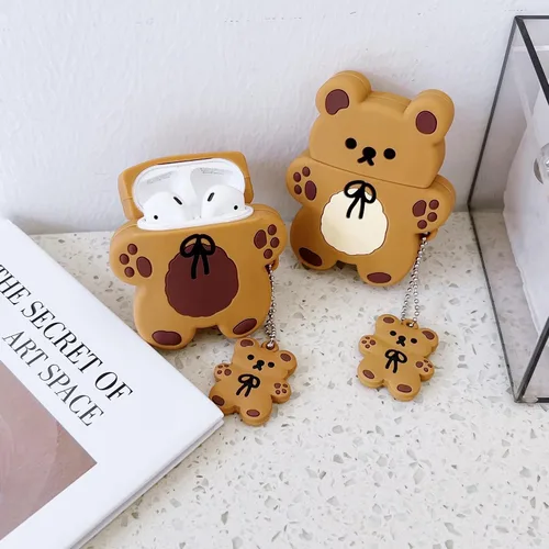 Miniatura 5 de Funda 3D 3D de pato+pollito para Airpods 2/1, funda 3D de dibujos animados para mujeres y niñas, elegante, elegante, encantadora, con forma de pato