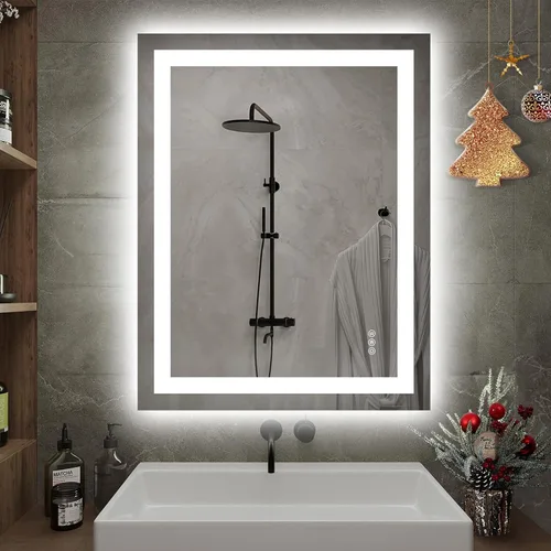 Miniatura 12 de Hivone Espejo de Baño LED de 24X32 con Luces, Antivaho, Regulable, Retroiluminado + Iluminado Frontal, Espejo Inteligente de Tocador de Baño