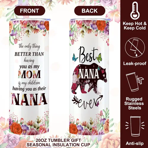 Miniatura 21 de Silkfly Set de 3 piezas de la mejor abuela del mundo para mujeres, regalos de cumpleaños, día de la madre, regalo de cumpleaños, vaso de acero