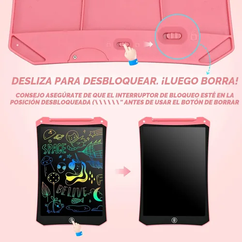 Miniatura 5 de EooCoo Juguetes para niños pequeños, tableta de escritura LCD para niños, paquete de 2 unidades, almohadilla de dibujo esencial de viaje para niños