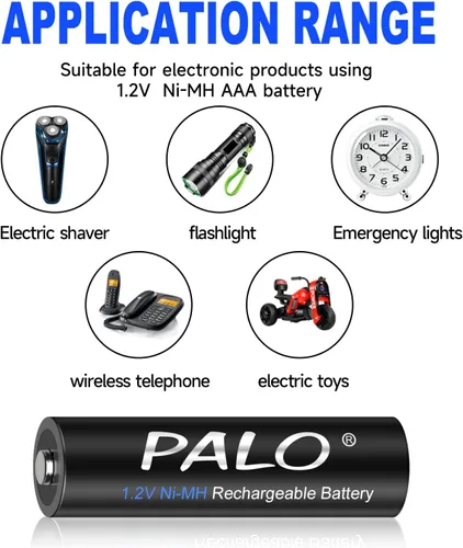 Miniatura 4 de Paquete de 16 baterías AAA recargables con kit de cargador, baterías de autodescarga baja Ni-MH de 1.2 V Ni-MH Triple A con ranura independiente