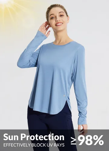 Miniatura 112 de BALEAF - Camisetas de sol de manga larga para mujer, con FPU 50+, para senderismo, ligeras, de secado rápido, protección contra rayos ultravioleta