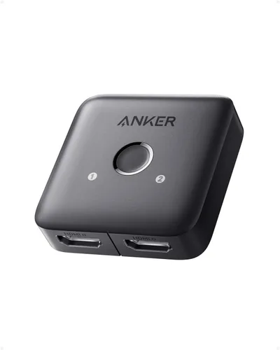 Anker - Conmutador HDMI, conmutador HDMI 4K@60Hz, 2 en 1 salida con acabado suave, compatible con HDR, 3D, Dolby, compatible con portátiles, PC,