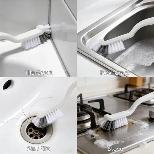 Miniatura 6 de Herramienta de cepillo de limpieza para grietas, cepillo de cerdas duras resistente para limpieza profunda, limpiador de lechada ultrafino