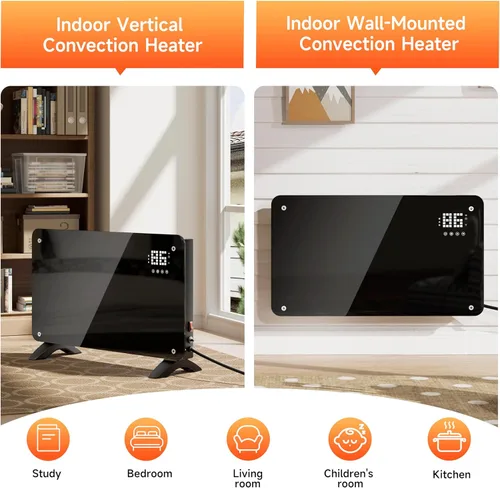 Miniatura 3 de SUNDATE Calentador de convección con control Wifi, calentador de espacio interior, calefacción eléctrica de 1500 W con control remoto, pantalla