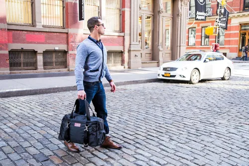 Miniatura 6 de Live Well 360 Bolsa de lona para gimnasio para hombres o mujeres Bolsa con zapatos, laptop y compartimento húmedo Bolsa de hombro perfecta