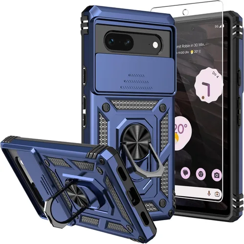Miniatura 15 de Funda para Pixel 7a, con protectores de pantalla y funda para cámara, [grado militar] de 16 pies. Funda protectora probada contra caídas con soporte