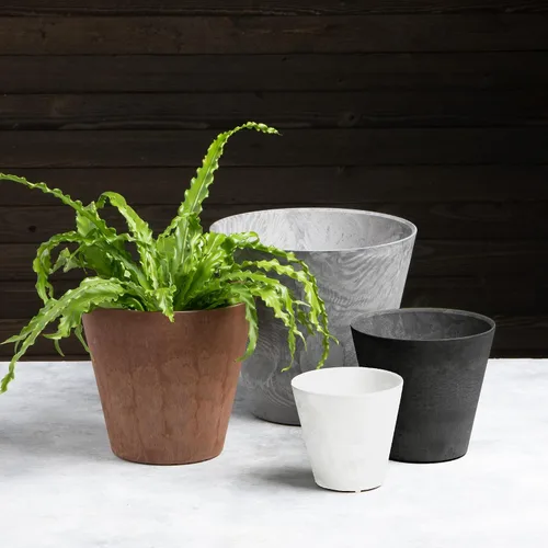 Miniatura 2 de Root & Vessel Maceta redonda Napa, negra, 6 pulgadas