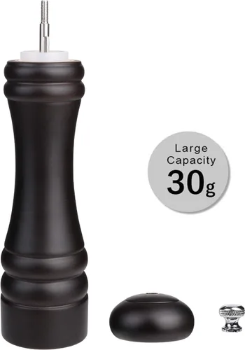 Miniatura 4 de Molinillo de pimienta negro molinillo de pimienta molino de madera recargable de acero inoxidable mecanismo de grosor ajustable