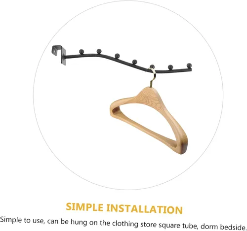 Miniatura 4 de Zerodeko 2 ganchos de ropa de acero inoxidable para tienda de ropa, perchero para perchero, ganchos para tienda de ropa, colgador de ropa, perchero