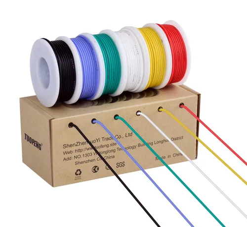 Miniatura 14 de Cable eléctrico de 3 conductores de calibre 18, cable de PVC trenzado de 33 pies, cable de cobre sin oxígeno para cable de alimentación, cable LED