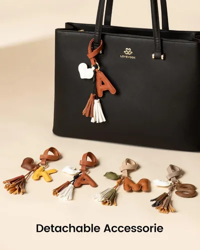 Miniatura 4 de LOVEVOOK Bolsa de mano para computadora portátil para mujer, bolsa de cuero para computadora, monederos grandes, maletín profesional