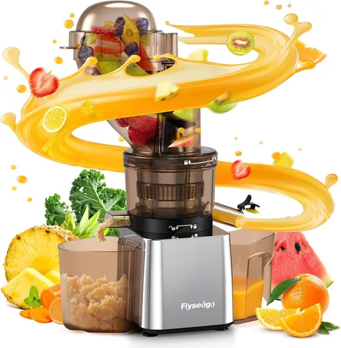 Exprimidores comerciales de prensa en frío de 300 W, doble salida para jugo y pulpa, alto rendimiento, exprimidores de masticación, acero inoxidable