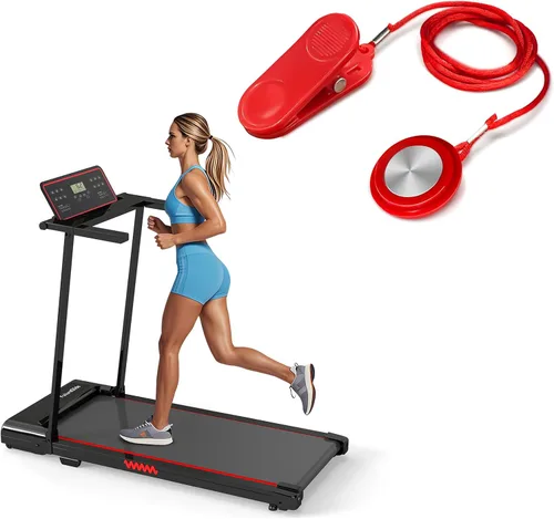 Foldable Treadmills for Home, 3.0HP Walking pad Treadmill with Handle Bar, Portable Electric Treadmill with Handles, 12 Preset Programs, LED Display