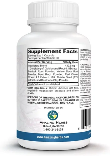 Miniatura 3 de Amazing Herbs Purificador de sangre de desintoxicación/enjuague, suplemento desintoxicante totalmente natural hecho con 7 potentes agentes