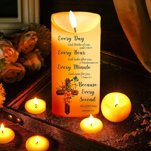 Miniatura 3 de Gerrii Regalos cristianos Velas cristianas para mujer Velas LED Regalos religiosos para mujer Velas LED sin llama inspiradoras y recuerdo