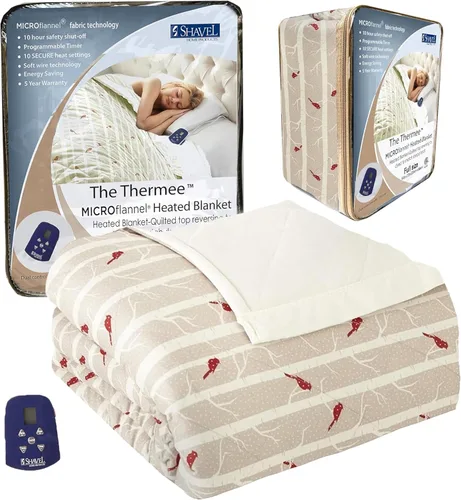 Miniatura 20 de Thermee Manta térmica de microfranela tamaño Queen – 10 ajustes, programable, calentamiento rápido, cuadros rústicos