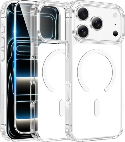 Miniatura 1546 de FNTCASE Funda para iPhone 13 Pro-Max: Fundas magnéticas transparentes compatibles con Magsafe Slim anti amarillamiento protección contra caídas