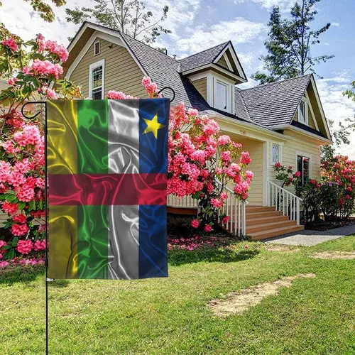 Miniatura 5 de Silk Style Flag Of The Central African Republic Garden Flag 12.5"x18" Inch Double Sided Garden Flags Home Lawn Outdoor Decor Flags Party Banner