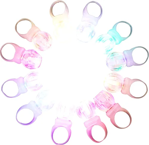 Miniatura 7 de Anillos con luz LED, anillos blancos para cumpleaños, despedida de soltera, despedida de soltera, regalos de fiesta de Gatsby, estuche transparente