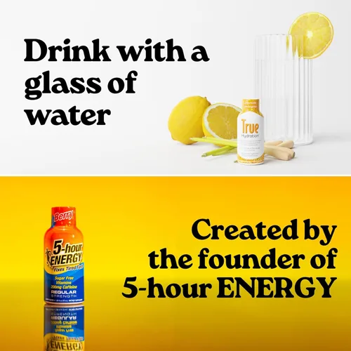 Miniatura 3 de True Hydration Shots Lemonade - Agua de limonada, paquete de 12 unidades de 1.93 onzas líquidas, electrolitos, aminoácidos, cero azúcar, cero sodio