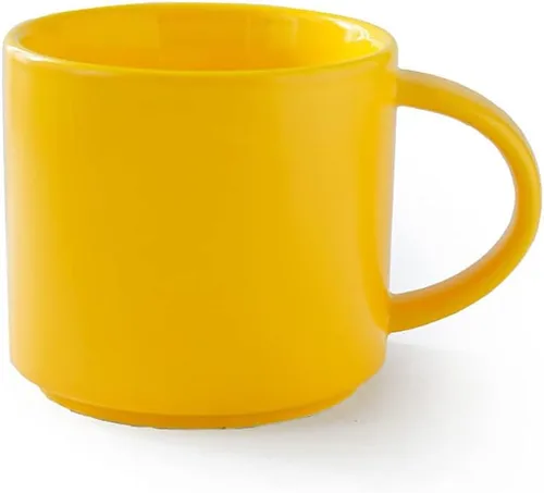 Miniatura 4 de ZaH Taza de café de cerámica de 14 onzas de color sólido, taza de té para oficina en casa – Lavavajillas con calefacción por microondas (negro)