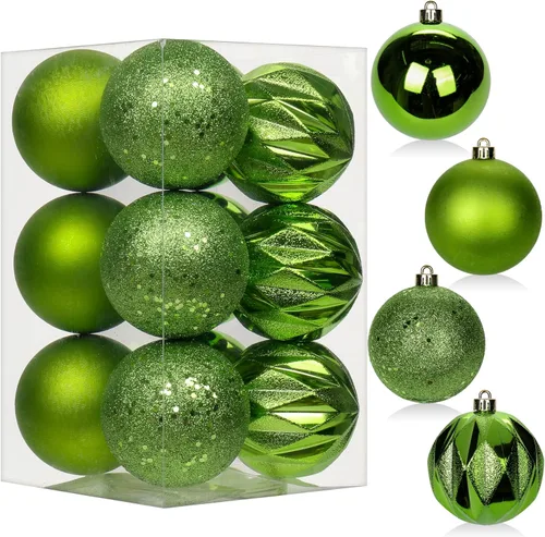 Miniatura 19 de 30 piezas de adornos de bola de árbol de Navidad irrompibles negros para decoración navideña