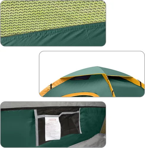 Miniatura 4 de UNP Tienda de campaña de cúpula de 6 personas para 4 estaciones, fácil de montar para acampar y senderismo, ligera y portátil, verde