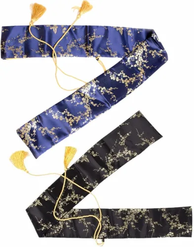 2 unids bolsa de espada 51 pulgadas seda sintética Katana bolsa espada cubierta de transporte para espadas samurai Flor de ciruelo negro y azul