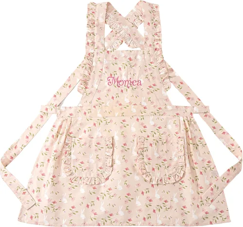 Miniatura 13 de MT WORLD Delantal para Niñas Pequeñas Delantales de Chef Personalizados para Niños con Nombre Delantales con Volantes para Niñas Pequeñas Vestido