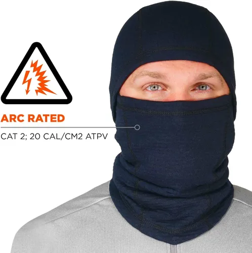 Miniatura 4 de Ergodyne - Balaclava de invierno 16848, resistente al fuego, cumple con la norma FR, cumple con ASTM F1506 y NFPA 2112, N-Ferno 6847, negro azul