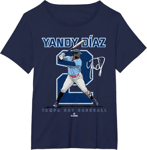 Miniatura 9 de Camiseta Number and Portrait Yandy Diaz Tampa Bay MLBPA, Negro