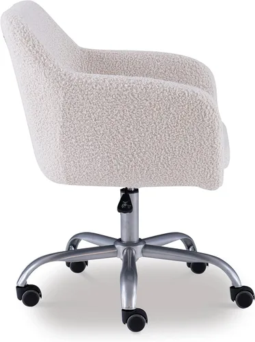 Miniatura 7 de Linon Home Decor Products Linon Brooklyn Sherpa - Silla de oficina, color marfil