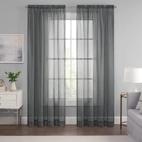 Miniatura 11 de Eclipse Emina - Cortina de gasa transparente para ventana, con bolsillo para barra, 1 panel, 52 pulgadas de ancho x 95 pulgadas de largo