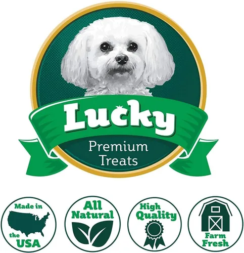 Miniatura 7 de Lucky Premium Treats Golosinas para perros envueltas en pollo, palitos de piel crudos hechos en Estados Unidos para perros de tamaño extra grande