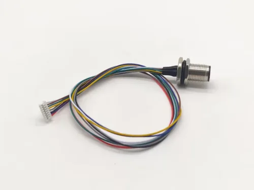 Miniatura 6 de Elecbee Código masculino del conector A del soporte del panel de M12 8Pin con los alambres terminales los 30CM AWG24 para la señal y el escudo