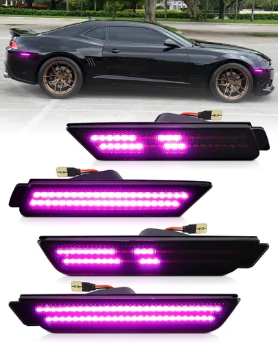 Miniatura 10 de Luz de marcador lateral verde compatible con Chevy Camaro de 5ª generación 2010 2011 2012 2013 2014 2015, luces LED ahumadas 4