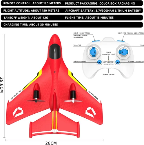 Miniatura 7 de Avión de juguete de control remoto inalámbrico, avión de planeadores de gravedad con luces, avión RC para agua, tierra y aire, avión flotador RC