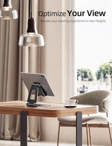 Miniatura 6 de Nulaxy Soporte plegable doble de aluminio para iPad, soporte para tablet de escritorio totalmente ajustable, accesorios para tableta de oficina