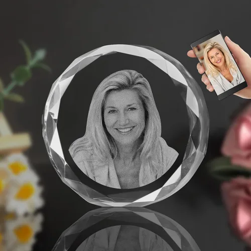Miniatura 13 de Foto de cristal 3D, marco de fotos cuadrado personalizado de cristal, grabado personalizado con tu propia foto, regalo personalizado de aniversario