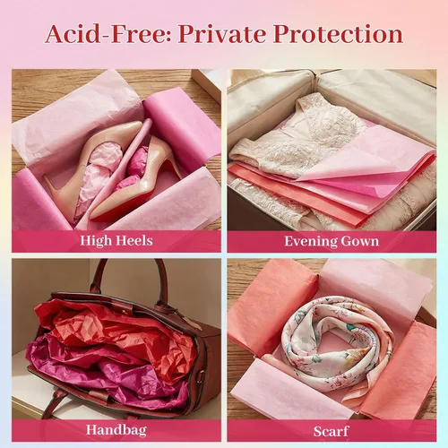 Miniatura 7 de Shindel 120 hojas de papel de seda rosa, papel de regalo de 20 x 14 pulgadas para bolsas de regalo, bodas, despedidas de soltera, proyectos