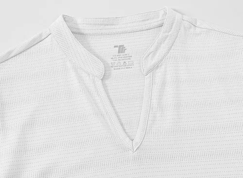 Miniatura 113 de Gopune Polo de golf con cuello en V para mujer, sin cuello, manga corta, ligera, de secado rápido, camisetas de tenis para correr