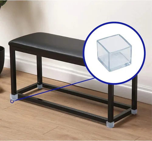 Miniatura 6 de 16 puntas de goma antideslizantes transparentes cuadradas para patas de silla, protectores de suelo de muebles, fundas para patas de silla, mesa