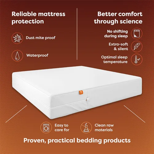 Miniatura 2 de HOSPITOLOGY PRODUCTS Protector de colchón King de algodón natural hipoalergénico, impermeable, funda ajustable, lavable a máquina, 78 x 80 pulgadas