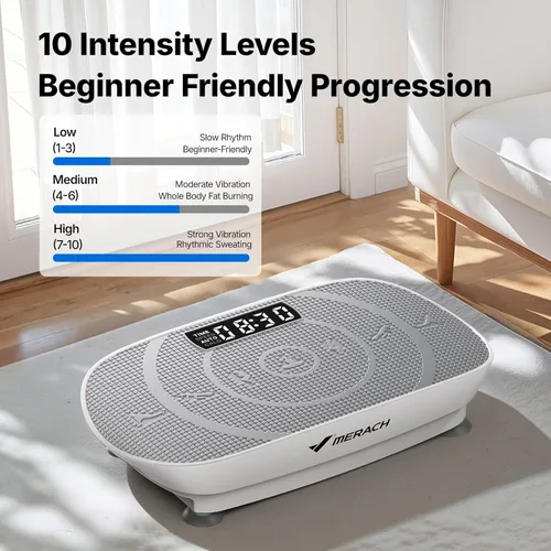Miniatura 5 de MERACH Vibration Plate Exercise Machine, Curved Vibration Plate for Lymphatic Drainage Weight Loss, Vibrating Plate with Real-Time Calorie Tracking
