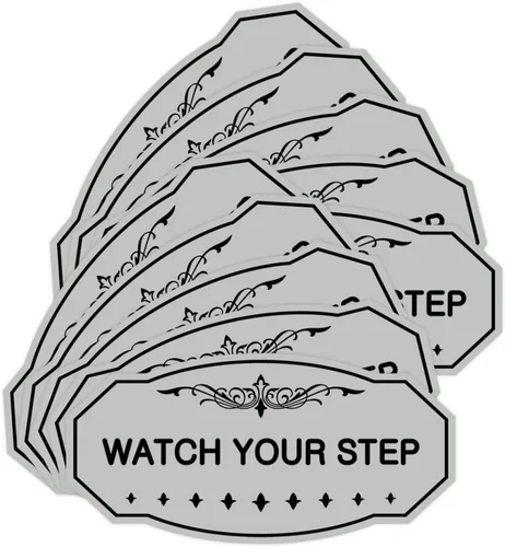 Miniatura 44 de Signs ByLITA Victorian Watch Your Step - Letrero de pared o puerta Material duradero y fácil instalación Señalización de seguridad (negro)